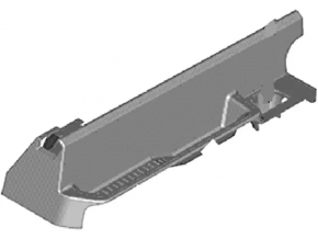 Right passenger seat runner trim for Ford C-max MK2 13-18, black, with plug