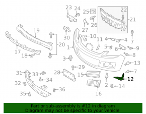 Right front bumper mudguard for Mazda CX-7 06-09