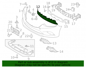 Lower grille of front bumper Mazda 6 13-17 USA, broken crossbars