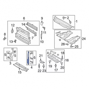 Radiator deflector left Ford Fusion mk5 17-20 hybrid type 2