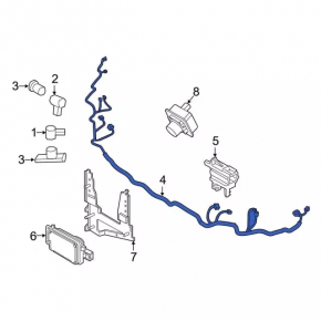 Ford Escape MK4 2021 front bumper wiring for parking sensors, fog lights, and ambient air temperature sensor