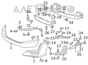 Bumper front bare right side Honda Clarity 18-21 graphite OEM