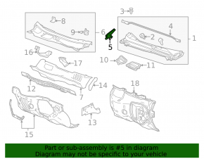 Right windshield wiper seal Chevrolet Equinox 10-17