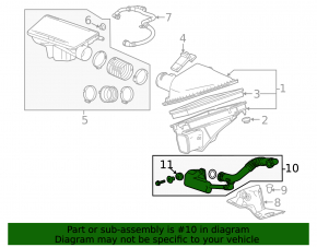 Air duct for the manifold Cadillac ATS 13-2.5