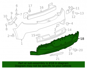 Chevrolet Volt 16 rear bare lower bumper - for parking sensors