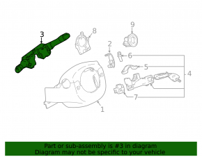 Nissan Rogue 14-20 steering column switches without fog lights, auto