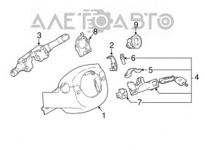 Nissan Rogue 14-20 steering column switches without fog lights, auto
