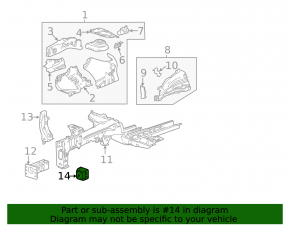 Side member bump stop left Buick Encore 13-19