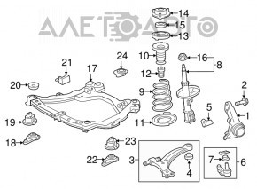 Front left shock absorber support for Toyota Camry V50 12-14 USA without bearing, rusty