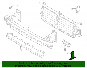 Front bumper reinforcement bracket, left, upper, Audi Q8 19-25