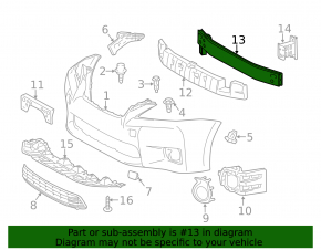 Front Bumper Reinforcement Lexus CT200h 11-13