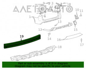 Rear bumper reinforcement Toyota Highlander 20-