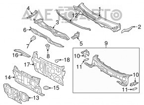 Left windshield wiper seal for Toyota Camry V55 15-17 (USA)