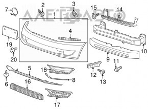 Front bumper grille left VW Passat b7 12-15 USA without fog lights SIGNEDA
