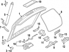 Handle with button for opening the trunk door, external, Volkswagen ID.4 21-23, for camera