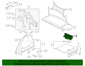 Floor guide rear right VW Golf 15-17 5d black