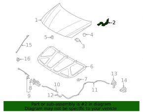 Hood hinge right Hyundai Elantra 21-23