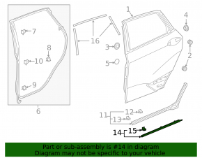 Door trim lower rear left Honda Clarity 18-21 usa