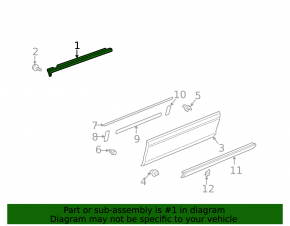 Door-glass molding, central front left, Lexus RX300 98-03