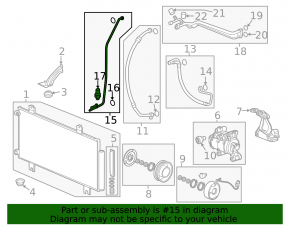 Air conditioner tube heater-condenser Honda HR-V 16-18