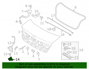 Kia Optima 16-20 trunk lid lock hook
