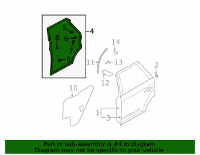Rear left door seal for Nissan Murano z50 03-07