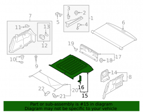 Hyundai Ioniq 17-19 HEV black trunk floor