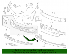 Front bumper molding right Acura ZDX 24-26