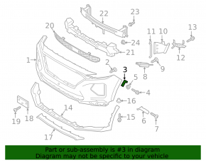 Front bumper bracket right Hyundai Santa FE 19-20 connecting