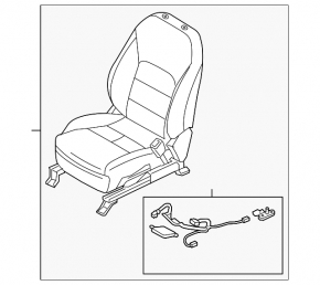 Infiniti QX50 19-20 passenger seat back upholstery, black leather