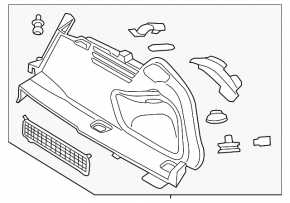 Right arch trim Audi A4 B9 18 - black