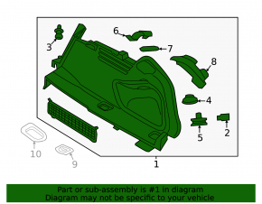 Right arch trim Audi A4 B9 18 - black