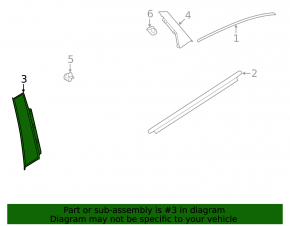 Door trim side rear left front Audi A3 22-26 black