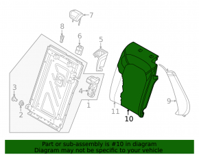 Backrest of the rear row of seats, 2nd row, left, Audi A3 22-26, black soul leather, felsgrau gray stitching