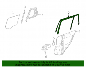 Rear left glass seal Mercedes GLC 16-22