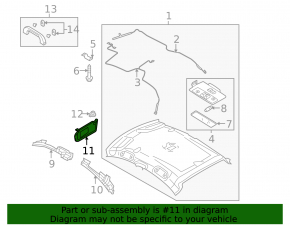 Left visor Mazda3 03-08 gray, without hook, for dry cleaning