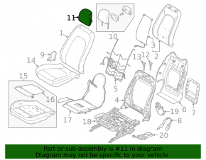 Lincoln MKZ 13-14 front left headrest, leather, brown