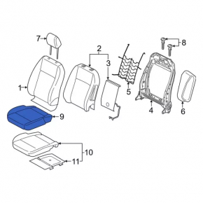 Driver's seat Ford Ecosport 18-22 cloth, gray, mechanical, without airbag, for dry cleaning