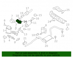 Exhaust flap VW Passat b7 12-14 USA 2.0TDI