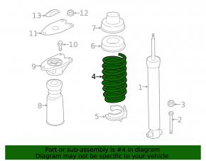 Rear left spring BMW 3 F30 16-18