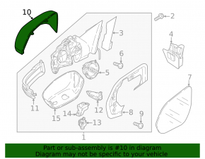 Left side mirror cover VW Atlas 18-26 upper
