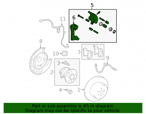 Rear right brake caliper assembly for a Lexus ES300 ES330
