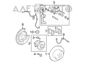 Rear right brake caliper assembly for a Lexus ES300 ES330
