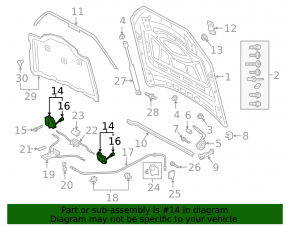 Left hood lock for Audi Q7 16-26 with sensor