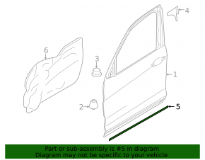 Lower front left door seal BMW X1 E84 13-15