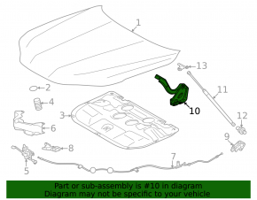 Left hood hinge for Lexus LX 22-26