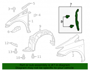 Left door-wing seal for Toyota Prius V 12-17