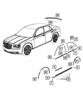 Door trim side front right Chrysler 300 11-23