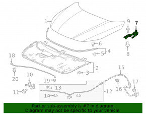 Hood hinge left Honda Insight 19-22