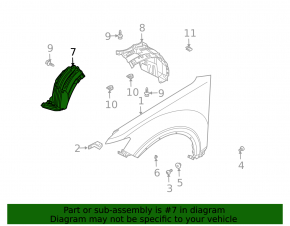 Mudguard front right front part Infiniti FX35 FX45 03-08 FPS